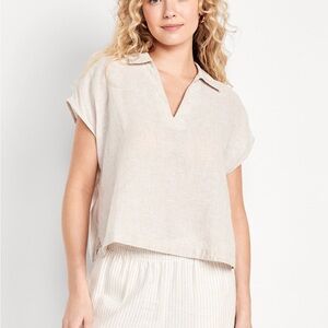 Old Navy Linen Short Sleeve Blouse
